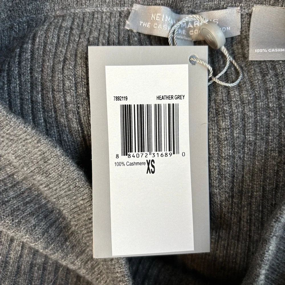 Neiman Marcus‎ Pants Womens XS Heather Grey Cashmere Skinny Leg Ribbed Pull On